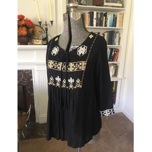 ✨Beaded Boho Embroidered Tunic Blouse